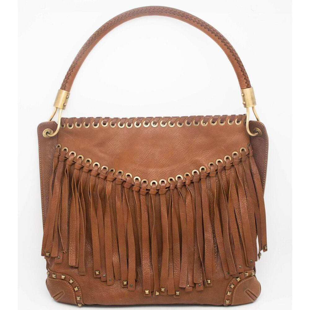 Michael Kors Collection Fringe Tassel Western Leather Hobo Bag MADE IN ITALY